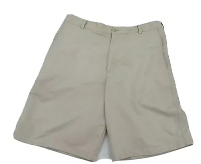 Nike Golf Shorts Mens 34 Beige FitDry Performance Flat Front 206458-244 • $6.60