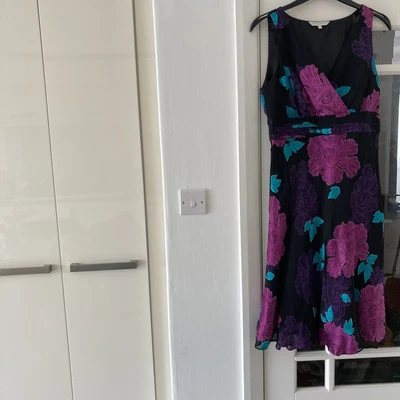 £7 • Buy Joan Rocha. Black Dress Size 12 With Overlaid Pattern On￼ Dress