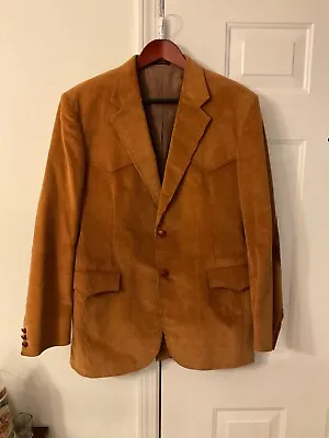VINTAGE Levis Western Wear Blazer Brown Corduroy Jacket Mens 40L • $44.95