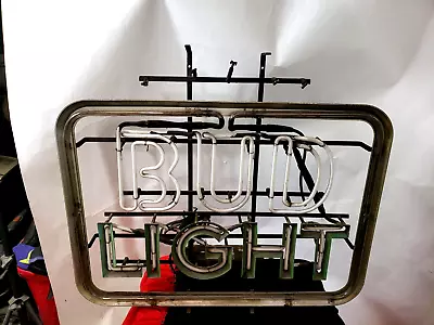 Vintage Bud Light Neon Sign Gas Tube 120V 60H T912W - PARTS/REPAIR • $99.99
