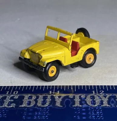 Vintage Lesney Matchbox - Standard Jeep 4x4 72b - Yellow 5 Tires - England 1966 • $9.95