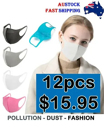 12x Washable Unisex Face Mask Mouth Masks Protective Reusable Summer Mask • $15.95