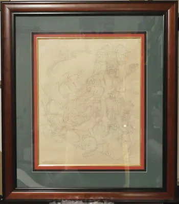 ORIGINAL ART - CARL BARKS Finished Drawing DONALD DUCK & The GILDED MAN Disney • $7500