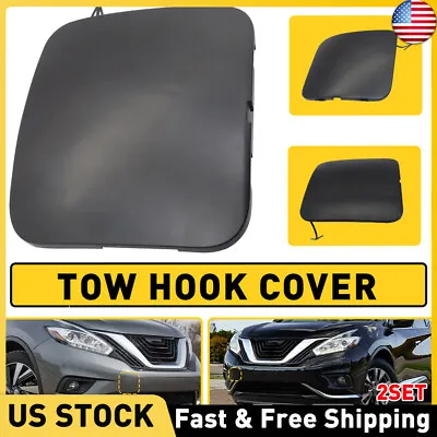 2x Front Bumper Tow Hook Eye Cover Cap For 2015 2016 2017 2018-19 Nissan Murano • $17.98