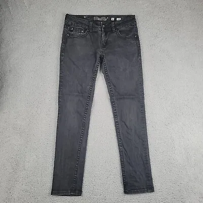 Miss Me Jeans Women's 30x32 Black Skinny Flap Pockets Low Rise Casual Streetwear • $16.80