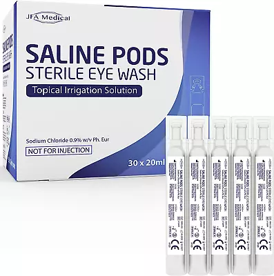 Sterile Saline Solution Eye Wash And Wound Pods 20ml Box Of 30 • £11.09