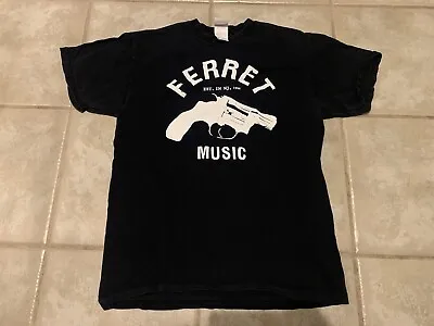 VINTAGE Ferret Records Gun Logo M Black Shirt RARE Hxc Metalcore Converge Zao • $69.95