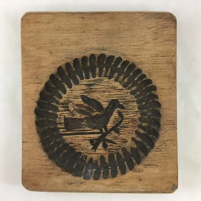 Wreath Carved Bird Wood Candy Butter Maple Sugar Springerle Cookie Stamp Mold • $42.95