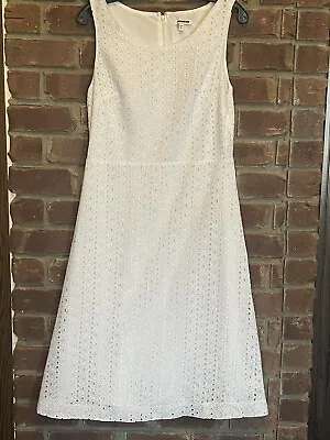 NWOT Express White Sleeveless Eyelet Dress Sz Medium. Super Cute! • $16