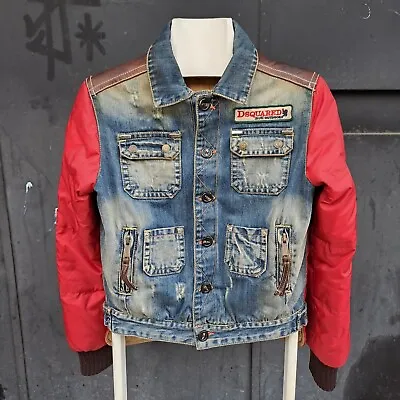 DSQUARED2 Denim & Feather Down Padded JACKET Size EU42 MEDIUM  • $289