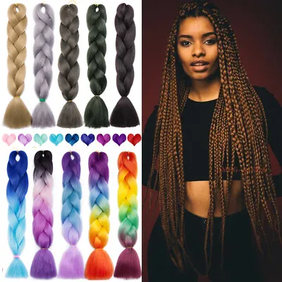 £4.89 • Buy 24'' Jumbo Braiding Hair Extensions Xpression Box Braids Twist Crochet For Human