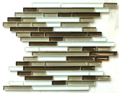 Santa Barbara 12 X12  Matchstick Glass Mosaic Tile Shiny Backsplash Shower Spa • $10.99