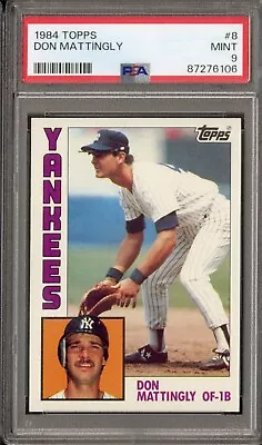 1984 Topps Don Mattingly PSA 9 Mint #8 Yankees RC Rookie • $5.50