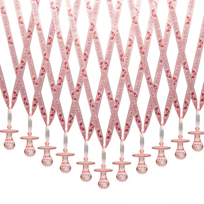 36PC Pink It's A Girl Baby Shower Pacifier Necklace Acrylic Favors Games • $19.99