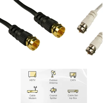 £7.99 • Buy Coaxial Satellite Cable F Type Aerial Lead Male To M Sky Virgin Media Extension