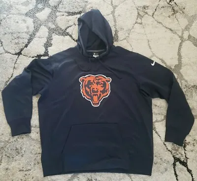 Nike Therma Fit NFL Chicago Bears Blue Hoodie Sz Adult Mens XXL 2XL EUC Ditka • $37.99