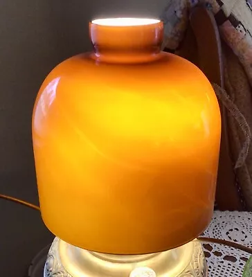 Amber Butterscotch Cased Glass Lamp Shade Pendant  2  Fitter • $35