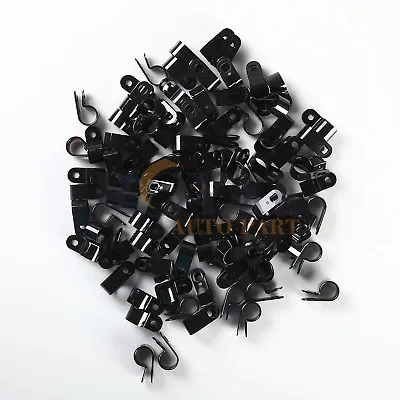 100 Pack 1/2 Inch Cable Clamps Black Plastic Nylon UV Resistant Automotive • $10