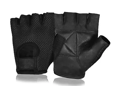 £4.95 • Buy Leather Weight Lifting Gym Exercise Fitness Padded Body Building Training Gloves