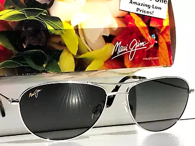 NEW Maui Jim BABY BEACH Silver POLARIZED Grey Lens Sunglass GS245-17 • $281.86