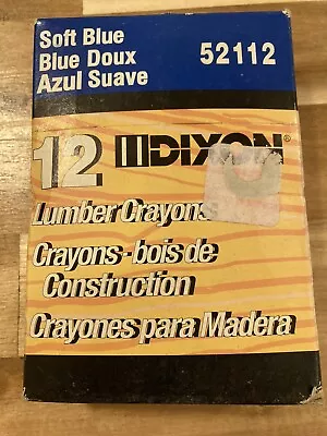 Dixon Industrial Lumber Marking Crayons 4.5  X 1/2  Hex Soft-Blue 12-Pack NOS • $16.50