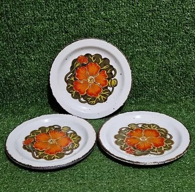 X3 Midwinter Stonehenge Nasturtium Side Tea Bread Plates 7” Diameter Vintage • £14.99