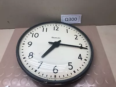 Vintage Simplex Time Record School Clock Metal And Glass Industrial Clock • $32.47