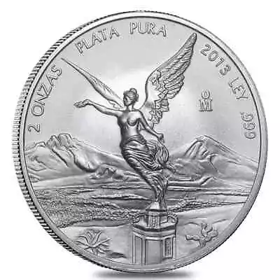 2013 2 Oz Mexican Silver Libertad Coin BU • $122.84