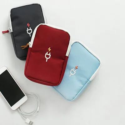 Travel Gadget Organizer Bag Portable Charger Data Cable Headset Digital Stor:da • £4.34