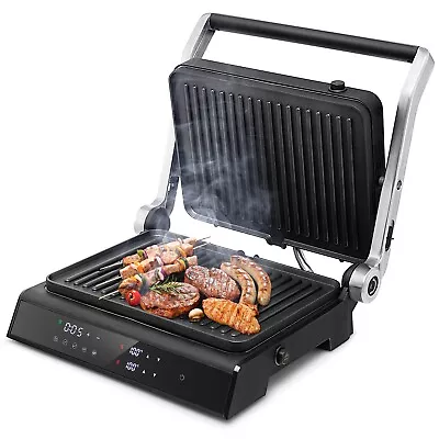£65.99 • Buy 3-in-1 Electric Panini Press Grill 4-Slice Sandwich Maker Non-Stick Coated Plate