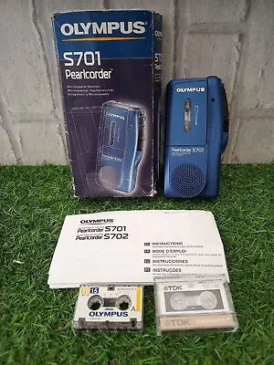 Olympus Pearlcorder-S701 Voice Recorder- Microcasette + Cassettes & Instructions • £19.99