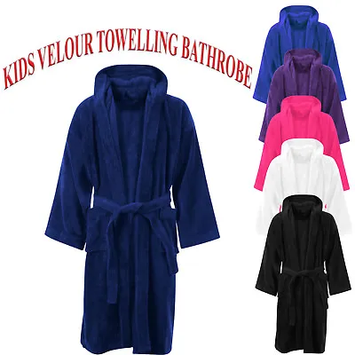 Kids Boys Girls Bathrobe 100% Egyptian Cotton Towelling Dressing Gown Soft Towel • £12.99