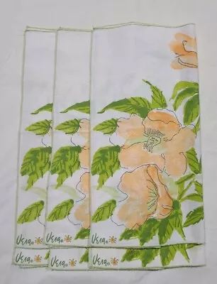 Vera Neumann Napkins Set Of 6 Orange Flowers Ladybug Vera Signature Vintage • $28