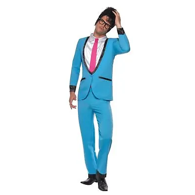 Adult Mens 50s Retro Geek Teddy Boy Music Icon Buddy Fancy Dress Costume Suit • £17.28