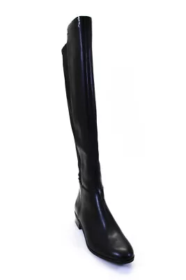 MICHAEL Michael Kors Womens Black Faux Leather BROMLEY FLAT BOOTS Shoes Size 8M • $125