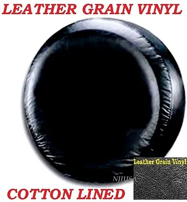 LINED VINYL SPARE TIRE COVER 26.5 - 28.7  NEW Black 26  27  28   LEATHER GRAIN • $14.99