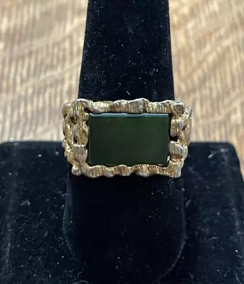 Vintage 1950's Men's Park Lane Jadeite Ring Size 11 • $18