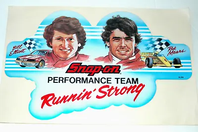 NEW Vintage Snap-on Bill Elliot & Rick Mears Racing Tool Box Sticker Decal Lg.  • $13.47