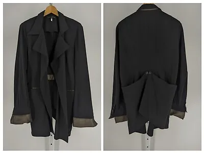 Elm Design Iceland Avantgarde Black Artist Tuxedo Tech Jacket Blazer 40  Slouchy • $164.99