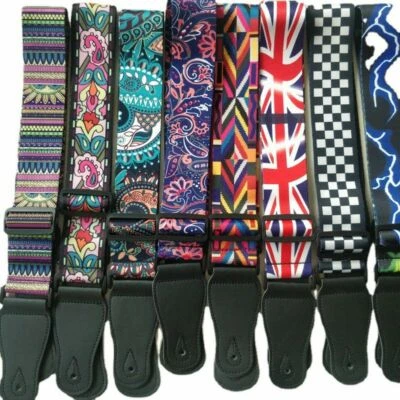 $14.39 • Buy For Acoustic Electric Soft Bass Adjustable Webbing Belt Nylon Guitar Strap
