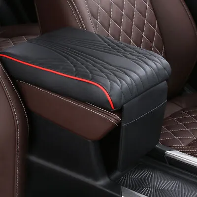Stripe Car Armrest Cushion Box Pad Memory Foam Arm Rest Leather Mat Cover Parts • $24.03
