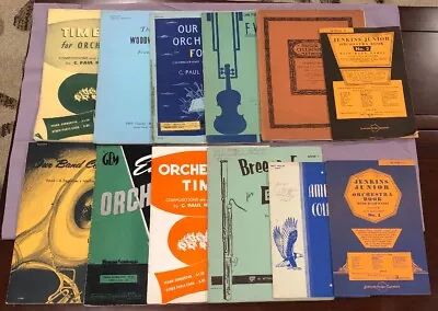 12 Vintage Orchestra Sheet Music Books ~ Violín Bassoon Cello ~ Jenkins Fischer • $22.49
