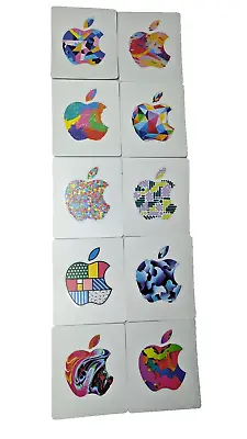 Official Apple Logo Decal Stickers | All 10 (From Gift Cards) Abstract Designs • $11