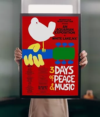 Woodstock 1969 Wall Art POSTER PRINT A5-A1 Rock Music 60s Cult Festival Decor • £7.43