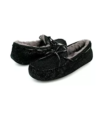 Ugg Dakota Twinkle Suede Wool Black Indoor Outdoor Slippers Size Us 7/uk 5 • $95