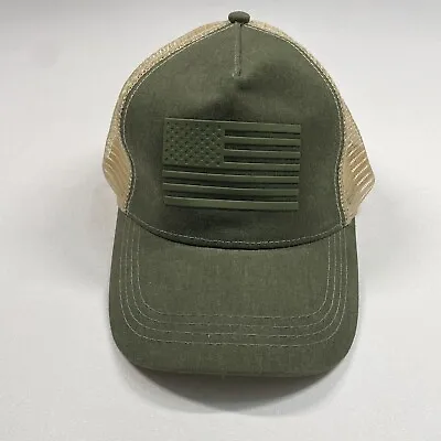 24/7 Life 7-Eleven Trucker Hat Cap Men’s Green Mesh Snapback American Flag NEW • $13.27