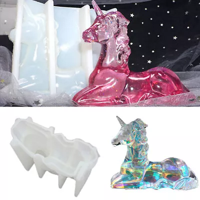 Unicorn Fairy Silicone Mold Resin Casting Art DIY Craft Ornament Mould Decor Hot • £10.99