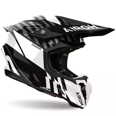 Airoh Twist 3 Thunder Black White Offroad Helmet - New! Fast Shipping! • $199.17