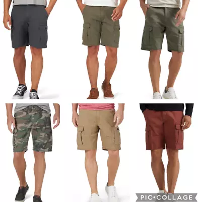 Men's Wrangler Cargo Shorts W Stretch CHOOSE COLOR SIZE Relaxed Fit Tech Pocket • $24.99