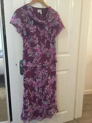 BNWOT Eastex Short Sleeved Floaty Dress With Cowl Neck Size 10 • £5.99